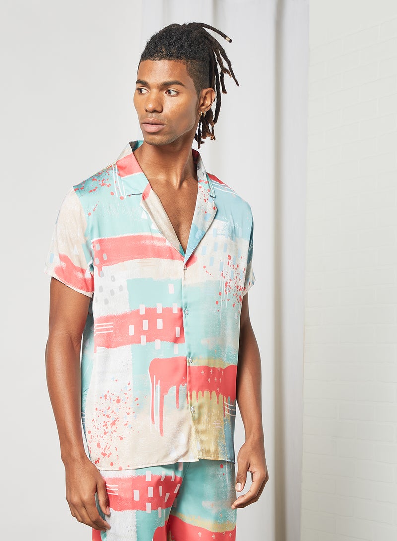 STATE 8 Abstract Print Shirt and Shorts Set Multicolour  - Image 2