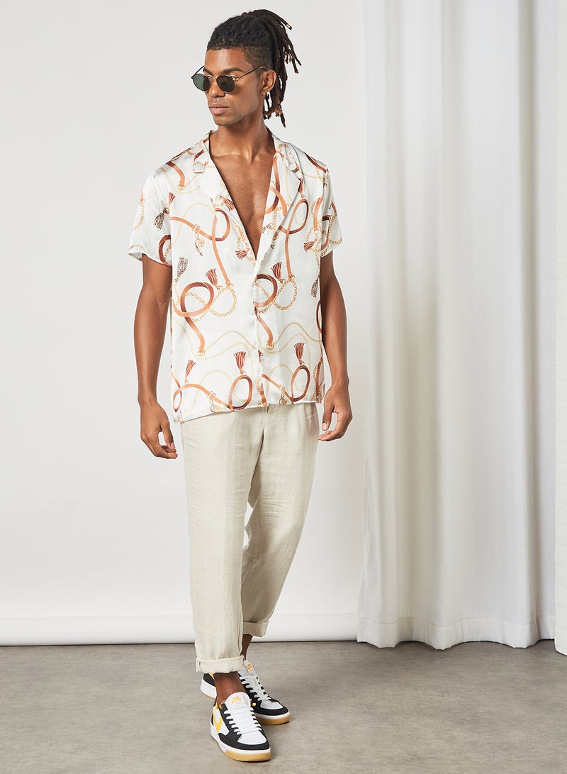 STATE 8 Chain Print Shirt White - Image 3
