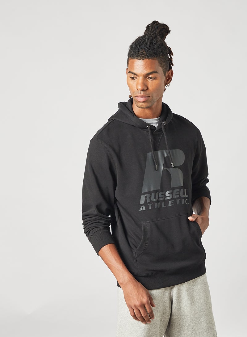 Russell Athletic Logo Print Hoodie Black - Image 1