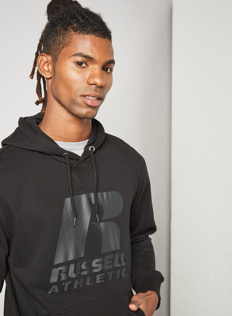 Russell Athletic Logo Print Hoodie Black - Image 2