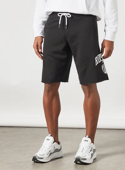 Russell Athletic Raw Edge Logo Shorts Black