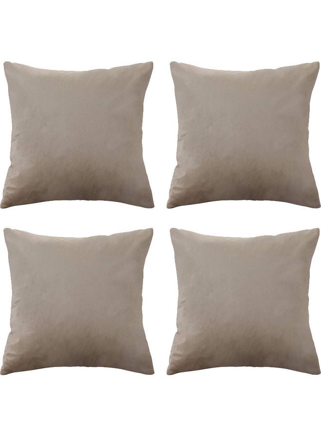 PENHALIGON'S 4-Piece Simple Velvet Decorative Cushion Beige  - Image 1