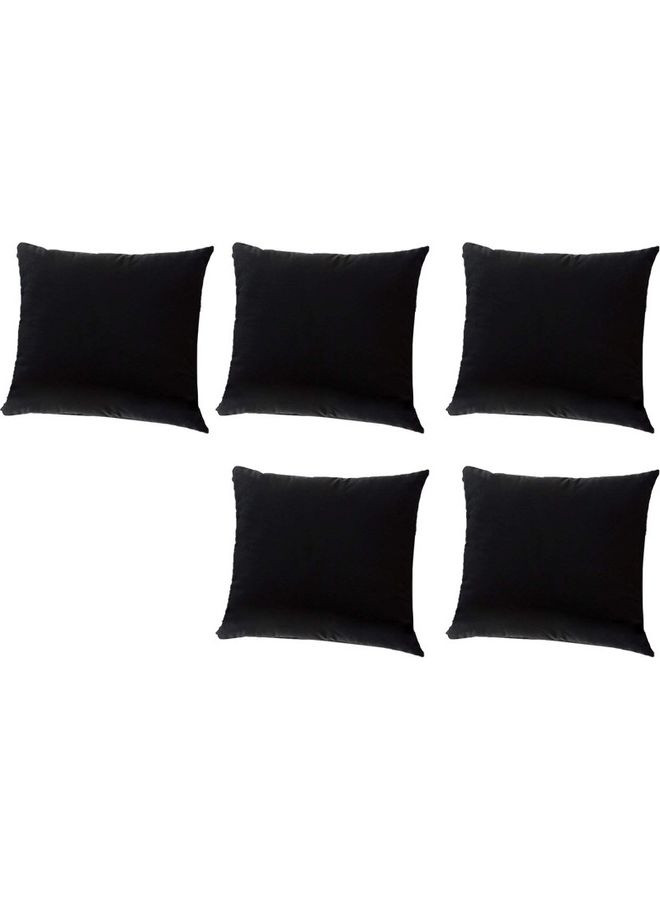 AMERICAN POLO 5-Piece Velvet Decorative Filled Cushion Black