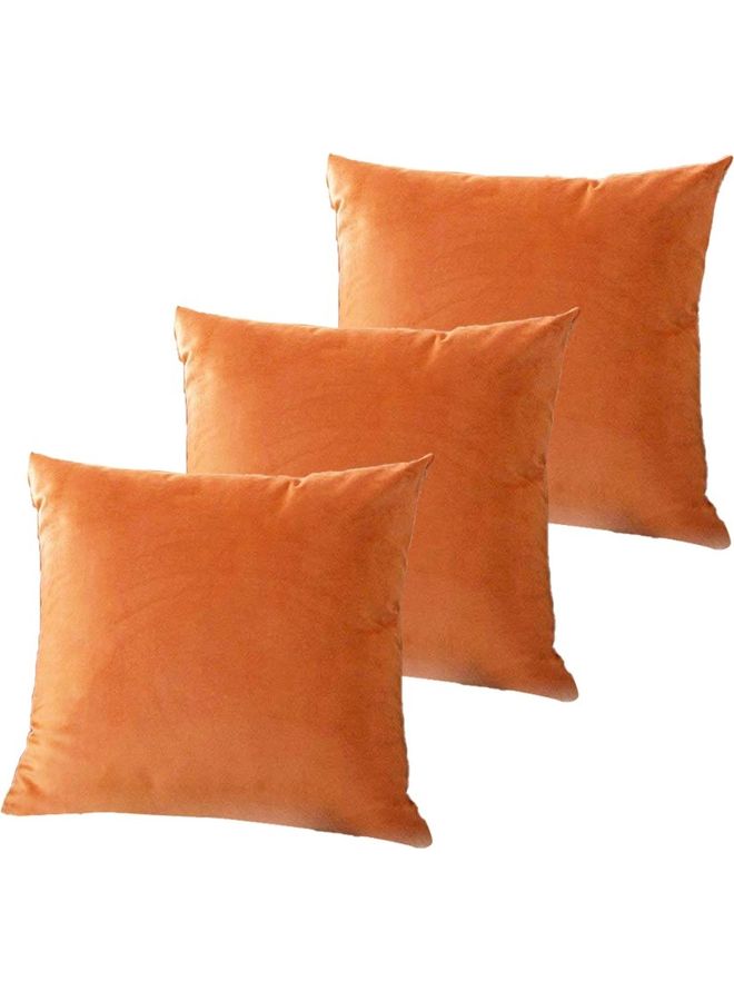 3-Piece Velvet Decorative Cushion Orange - v1628085256/N49760107A_1