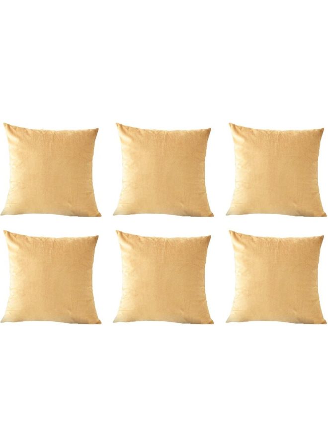 PENHALIGON'S 6-Piece Velvet Decorative Filled Cushion Beige 