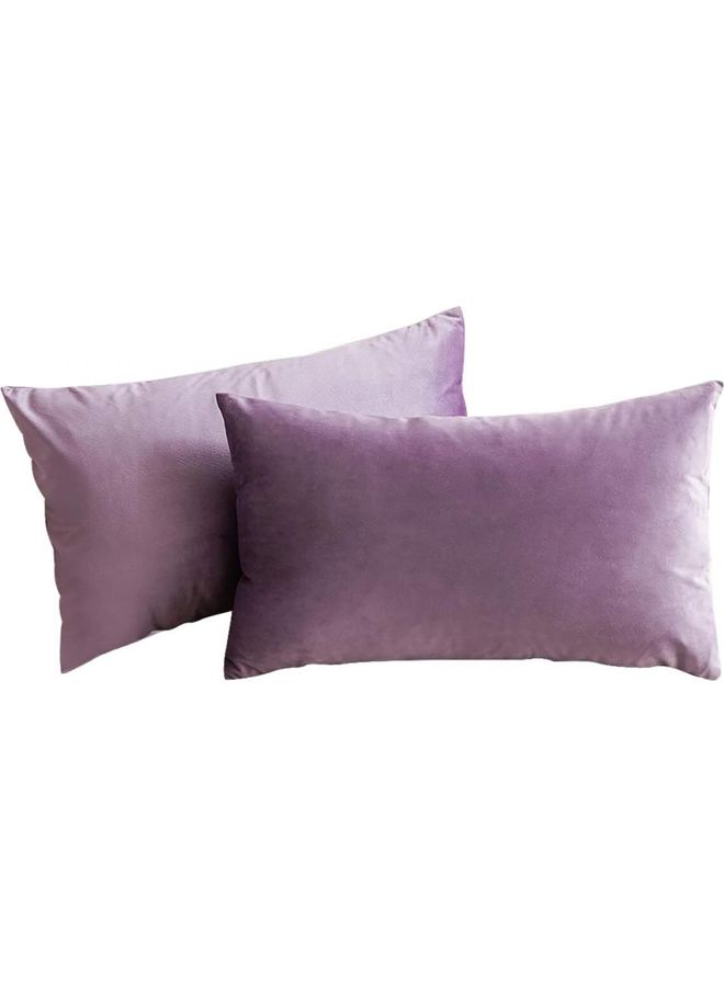 PENHALIGON'S - 2-Piece Simple Velvet Decorative Pillow Purple - Image 1
