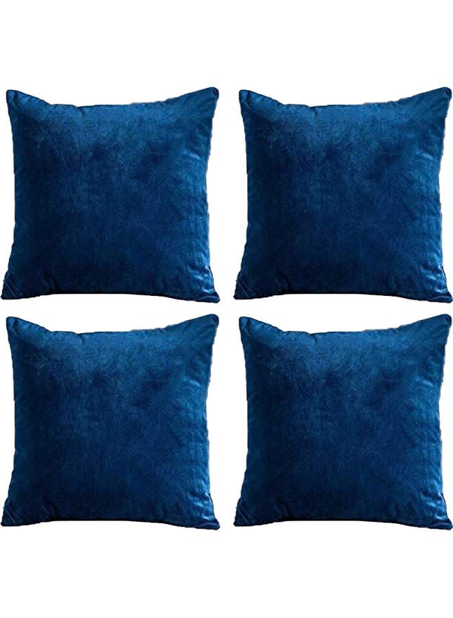 PENHALIGON'S - 4-Piece Simple Velvet Decorative Cushion Blue - Image 1