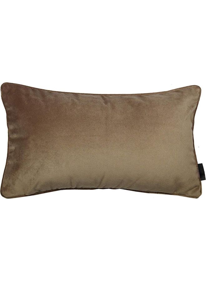 AMERICAN POLO Velvet Decorative Filled Cushion Beige - Image 1