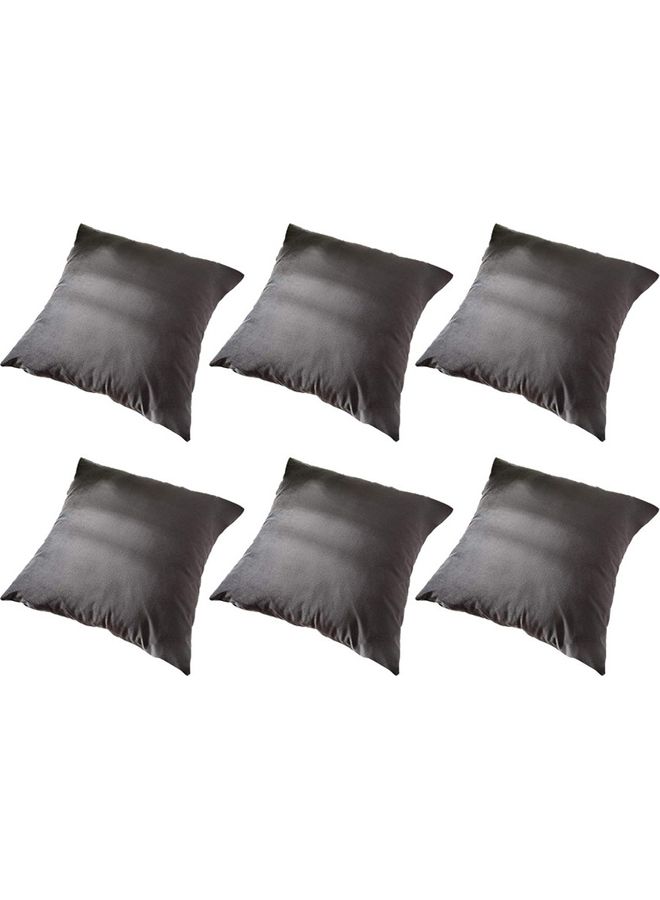 AMERICAN POLO 6-Piece Velvet Decorative Filled Cushion Grey - Image 1
