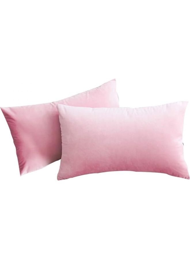 PENHALIGON'S 2-Piece Simple Velvet Decorative Pillow Pink  - Image 1