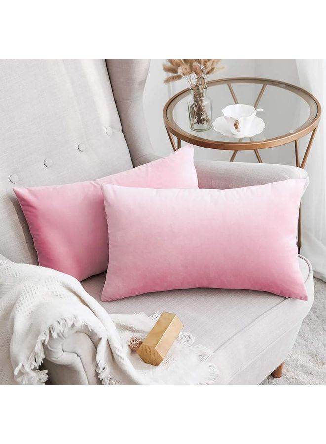 PENHALIGON'S 2-Piece Simple Velvet Decorative Pillow Pink  - Image 3