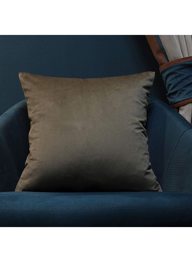 بنهيليغنز طقم وسائد ديكور مخملية بتصميم بسيط مكون من 4 قطع بني - Image 4