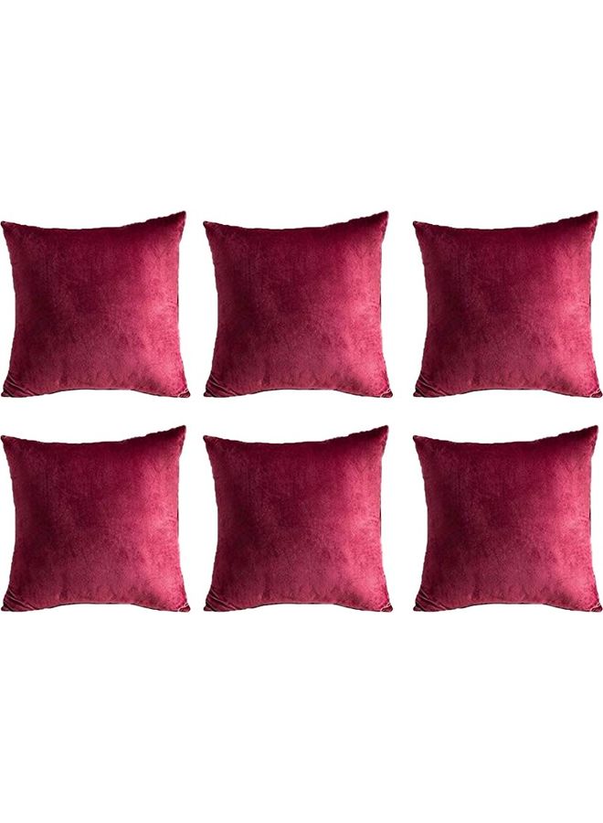 PENHALIGON'S 6-Piece Velvet Decorative Filled Cushion Red - Image 1
