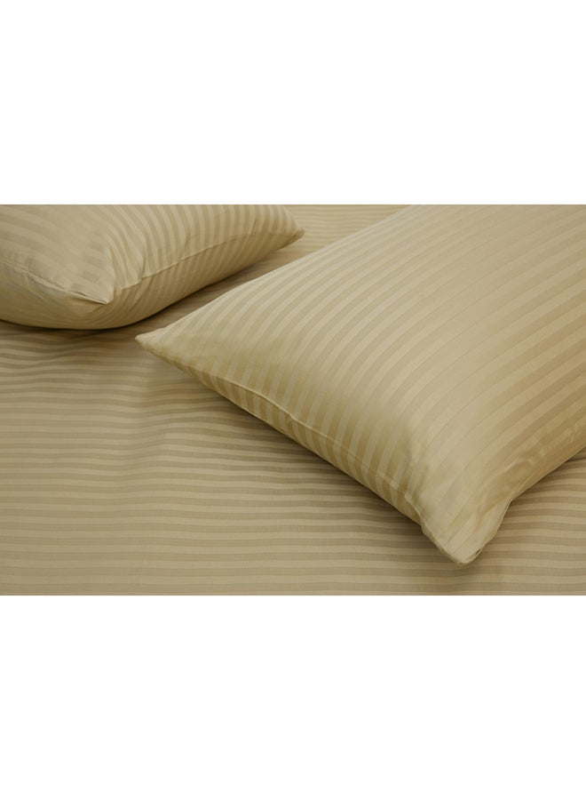 Generic 2-Piece Hotel Linen 100% Cotton 250Tc 1cm Stripe Pillow Cover Set Cotton Bronze 50x75cm  - Image 3