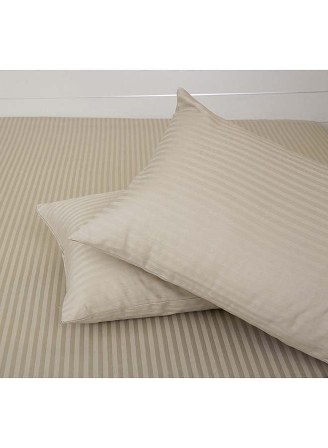 2-Piece Hotel Linen 100% Cotton 250Tc 1cm Stripe Pillow Cover Set Cotton Stone 50x75cm - v1628087209/N13133758A_2