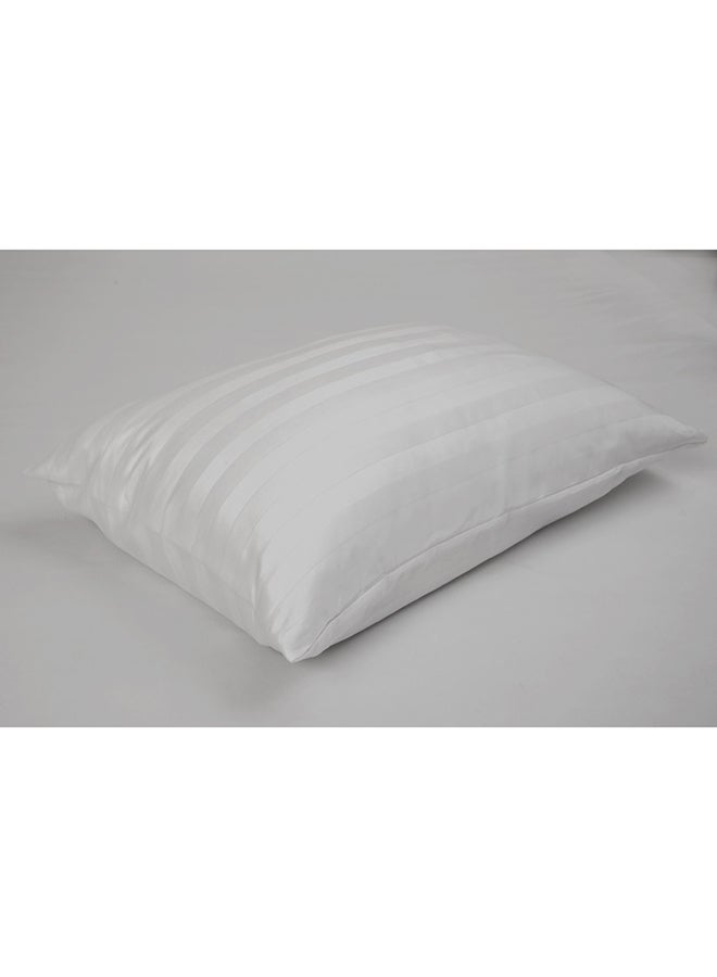 Hotel Linen Klub Standard Pillow Cases 2Pcs Set, Fabric: 250Tc 100% Cotton Sateen 1 Inch Stripe, Luxury Feel Soft Bedding Cotton Blend White 50x75cm  - Image 2