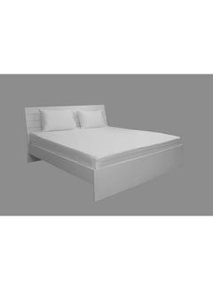 Hotel Linen 3-Piece Double Size 100% Cotton 300Tc 1inch Stripe Sateen Bed Sheet Set Cotton Blend White  - Image 2