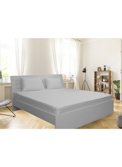 Hotel Linen 3-Piece Double Size 100% Cotton 300Tc 1inch Stripe Sateen Bed Sheet Set Cotton Blend White  - Image 3