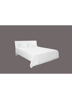 Hotel Linen 3-Piece King Size 100% Cotton 250Tc Sateen Bed Sheet Set Cotton Blend White  - Image 2