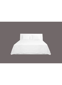Hotel Linen 3-Piece King Size 100% Cotton 250Tc Sateen Bed Sheet Set Cotton Blend White  - Image 1