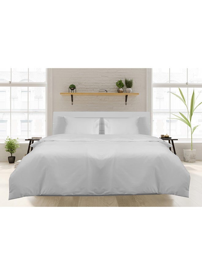 Hotel Linen Double Size 100% Cotton 250Tc Box Sateen Duvet Cover Cotton Blend White - Image 1