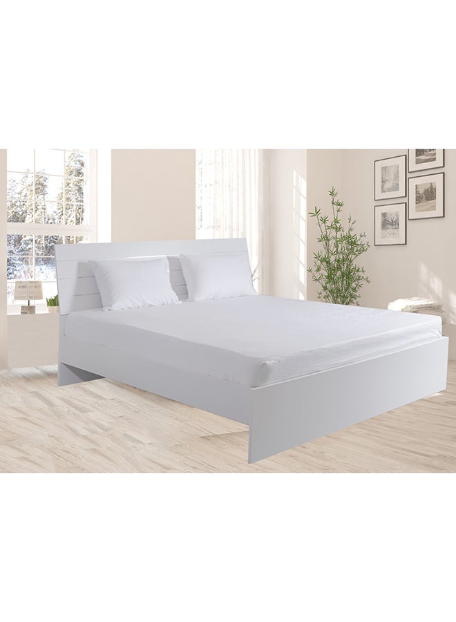 Hotel Linen Queen Size 100% Cotton 250Tc Box Sateen Fitted Sheet Cotton Blend White - Image 4