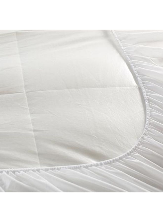 In-House - One Layer Single Size Microfiber Mattress Topper 8 cm With Rubber Frame Microfiber White 200x120cm - Image 1