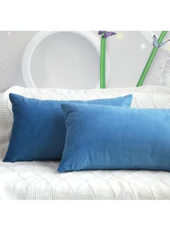 2-Piece Velvet Decorative Pillow Blue - v1628087266/N49761645A_2