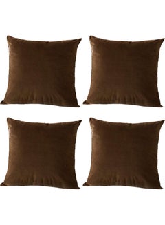 PENHALIGON'S 4-Piece Simple Velvet Decorative Cushion Brown  - Image 1