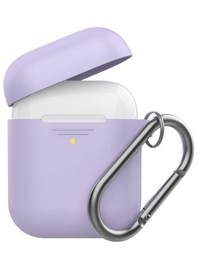 PROMATE Secure Slim Silicon Airpod Case With Quick-Snap Hook Purple  - Image 1
