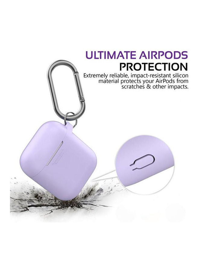 PROMATE Secure Slim Silicon Airpod Case With Quick-Snap Hook Purple  - Image 2