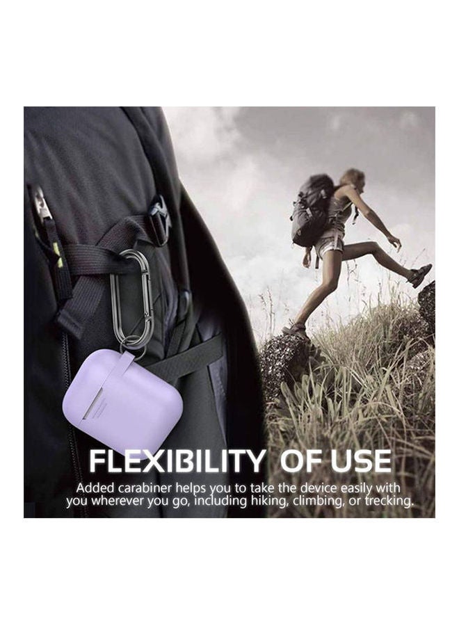 PROMATE Secure Slim Silicon Airpod Case With Quick-Snap Hook Purple  - Image 3