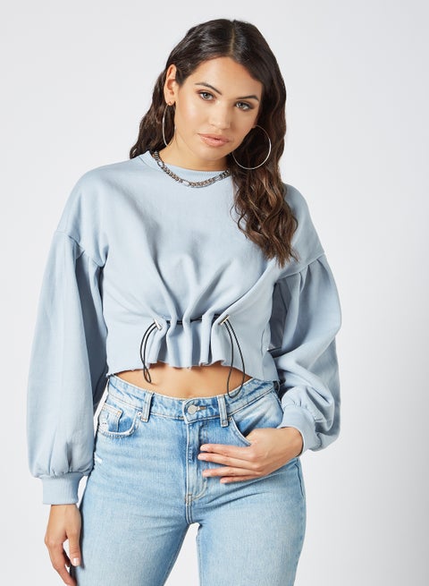 Drawstring Sweatshirt Blue