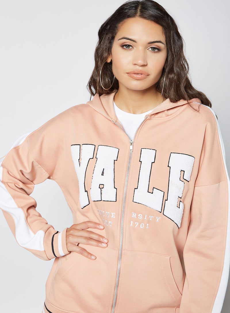 Yale Zip Through Hoodie Dusty Pink - v1628088097/N45732162V_3