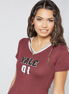 Sivvi x GenM Yale Varsity -Shirt Dress Maroon  - Image 3