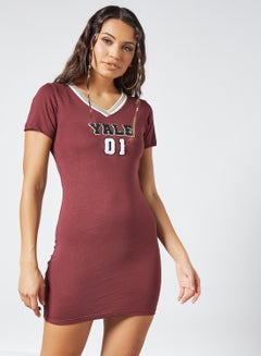 Sivvi x GenM Yale Varsity -Shirt Dress Maroon  - Image 4