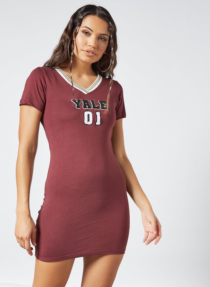 Sivvi x GenM Yale Varsity -Shirt Dress Maroon - Image 4