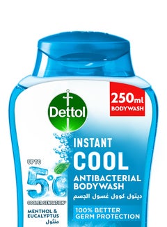 ديتول Instant Cool Menthol And Eucalyptus Liquid Antibacterial Body Wash Twin Pack 250ml  - Image 3