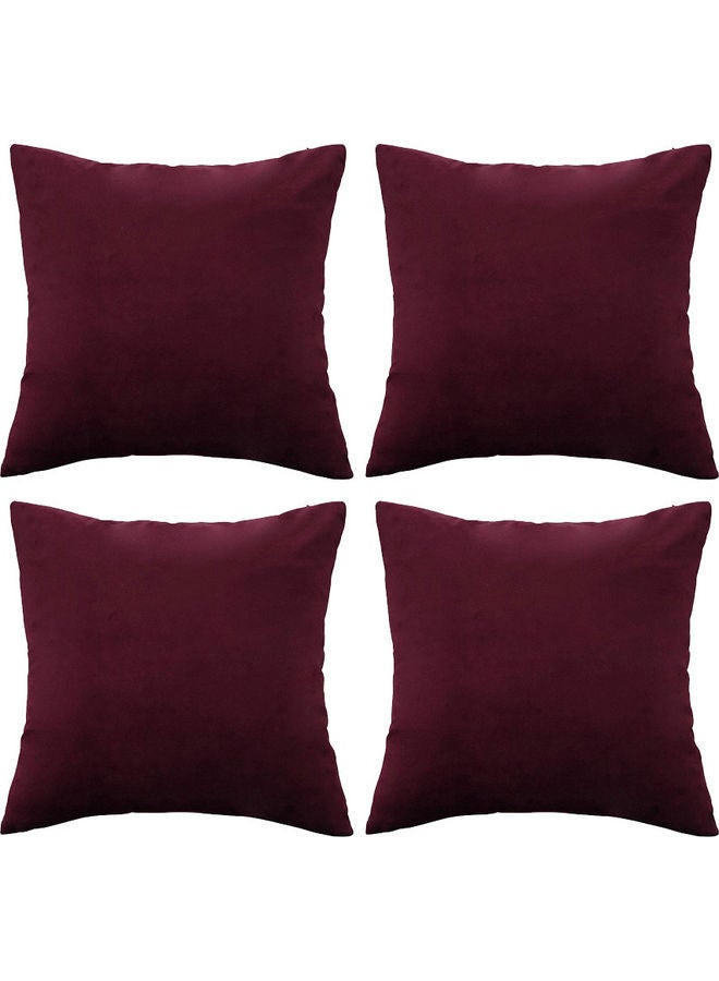 4-Piece Simple Velvet Decorative Cushion Red - v1628088362/N49760528A_1