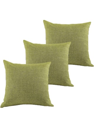 3-Piece Decorative Filled Cushion Green 40x40cm - v1628088384/N49760225A_1