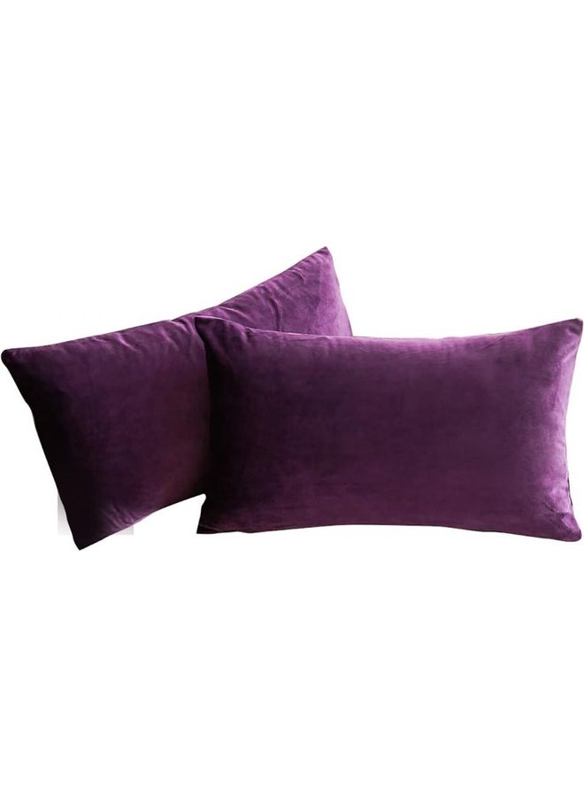 PENHALIGON'S 2-Piece Velvet Decorative Pillow Purple  - Image 1