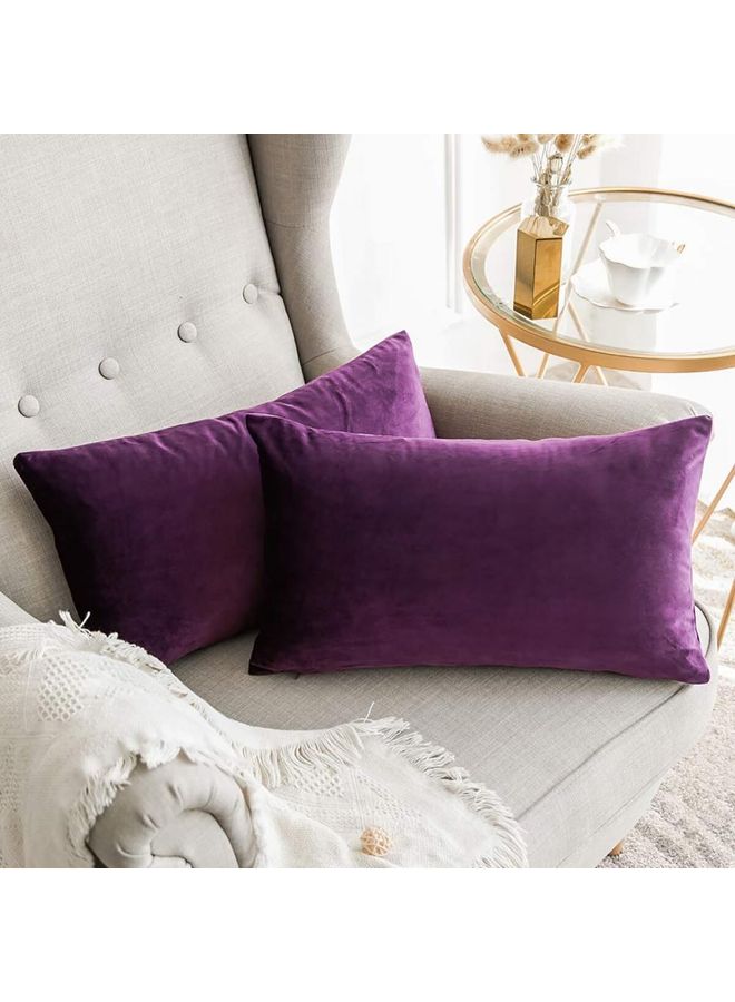 PENHALIGON'S 2-Piece Velvet Decorative Pillow Purple  - Image 2