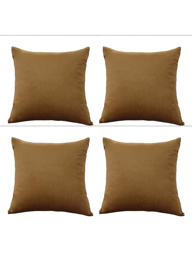 PENHALIGON'S 4-Piece Simple Velvet Decorative Cushion Brown - Image 1