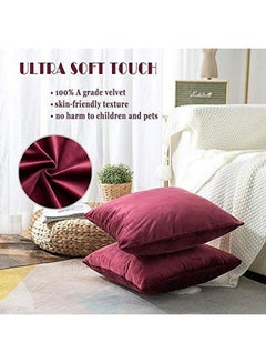 PENHALIGON'S 4-Piece Simple Velvet Decorative Cushion Red  - Image 4