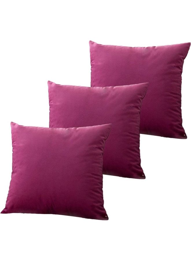 PENHALIGON'S 3-Piece Velvet Decorative Filled Cushion Pink 40x40cm 