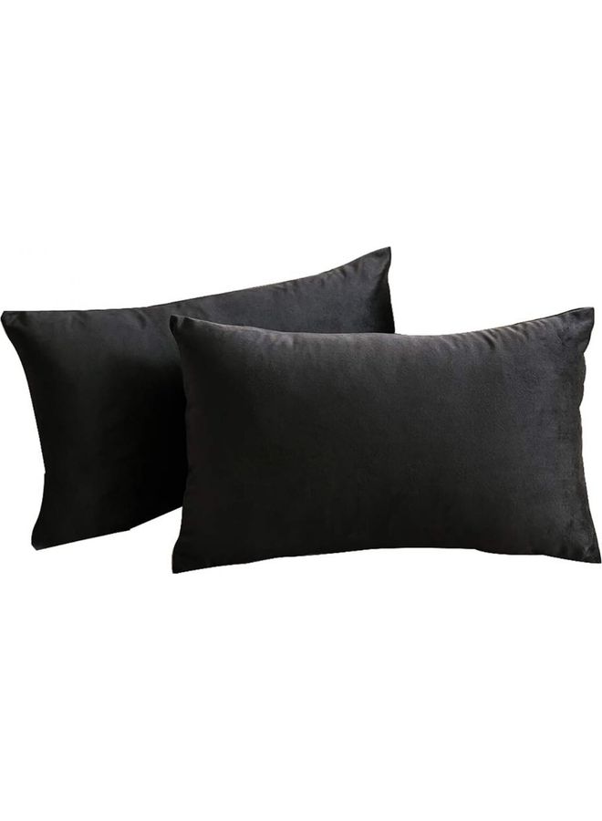 Simple Velvet Decorative Pillow Black - v1628091072/N49761598A_2