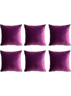 PENHALIGON'S 6-Piece Velvet Decorative Filled Cushion Purple  - Image 1