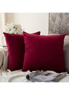 2-Piece Velvet Decorative Filled Cushion Red - v1628091956/N49759894A_1