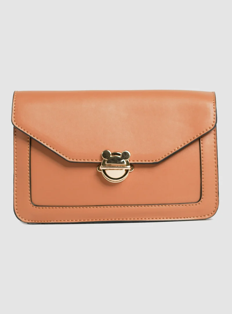 Aila Casual Solid Pattern Shoulder Bag CAMEL
