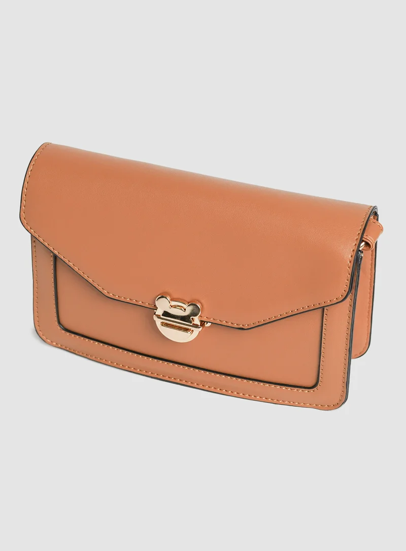 Aila Casual Solid Pattern Shoulder Bag CAMEL